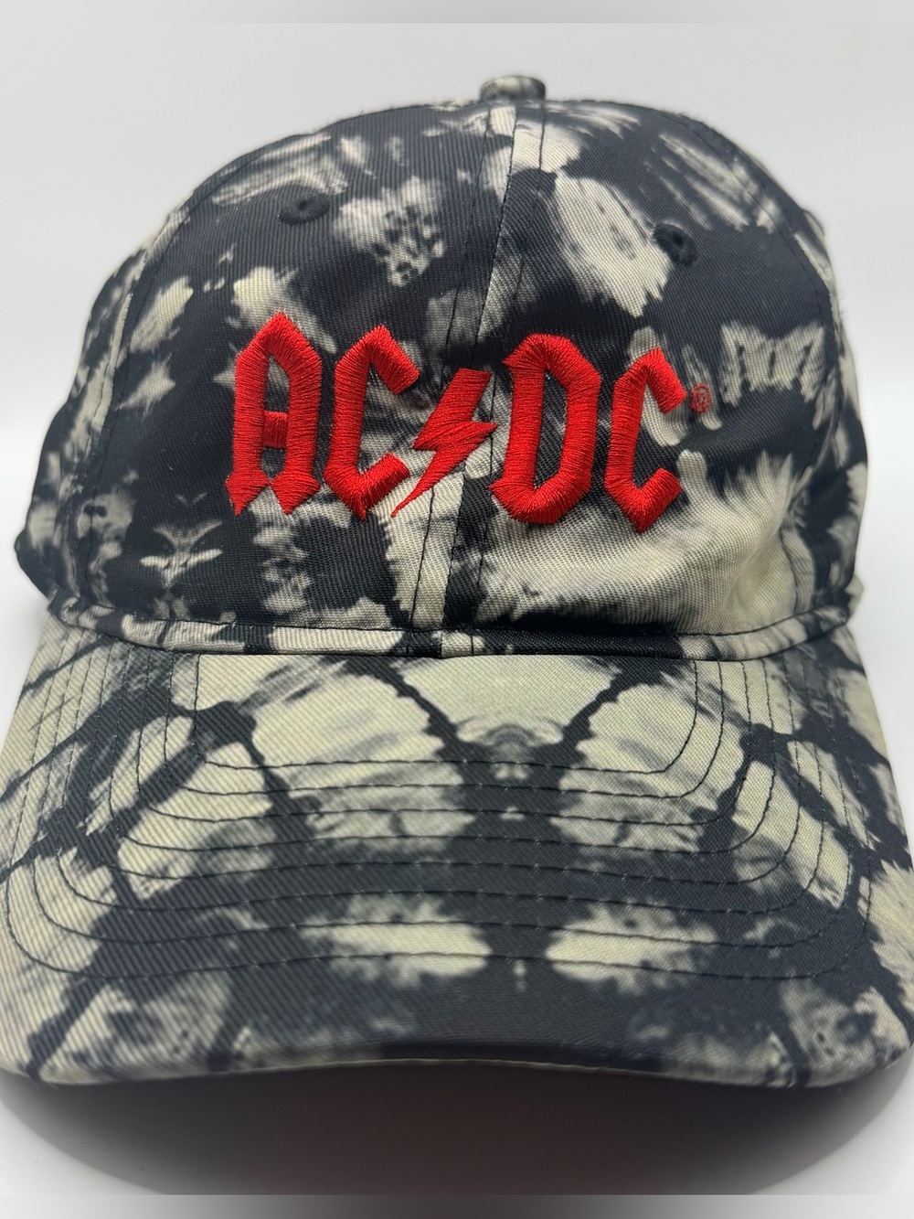 AC/DC Hat Black Gray Red Tie Dye H3 Headwear Strapback Adjustable Cap Adult